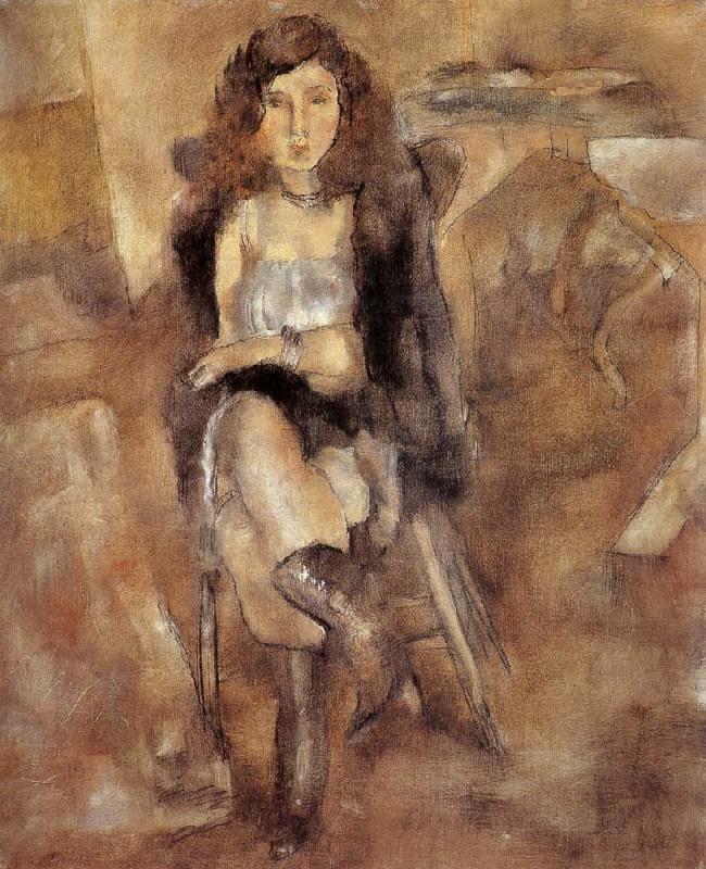 Jules Pascin Cloth put on the Female-s waist oil painting image